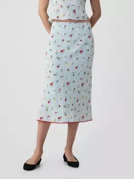 Клетчатое платье макси Gap, синий