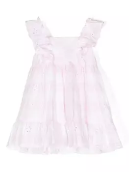 Клетчатое платье с английской вышивкой Patachou, розовый