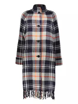 Клетчатое шерстяное пальто Kenzo, синий