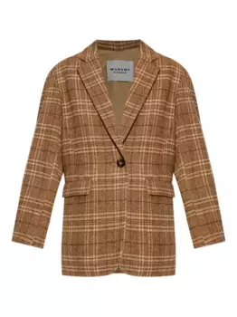 Клетчатое шерстяное пальто Limiza MARANT TOILE, коричневый