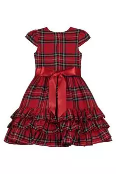 Клетчатое вечернее платье Arabella с оборками HOLLY HASTIE, красный