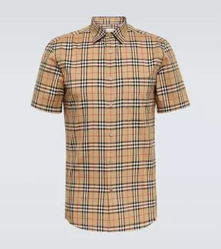 Клетчатой рубашке Burberry, бежевый
