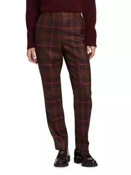 Клетчатые брюки Clinton до щиколотки Lafayette 148 New York, цвет Copper