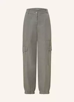 Клетчатые брюки-карго Cambio, зеленый