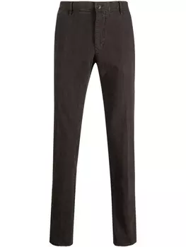 Клетчатые брюки прямого кроя Incotex, коричневый
