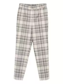 Клетчатые брюки с эластичной талией Peserico, нейтральный