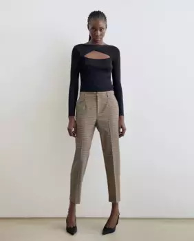 Клетчатые брюки Sfera, коричневый