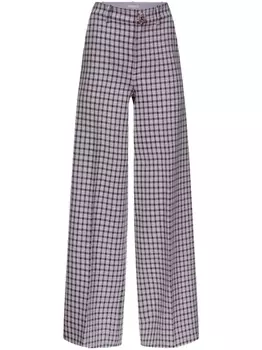 Клетчатые брюки широкого кроя AREA, фиолетовый