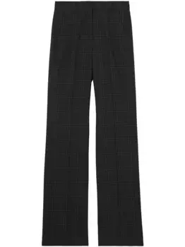 Клетчатые брюки строгого кроя BURBERRY, черный