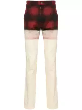 Клетчатые джинсы узкого кроя MAISON MARGIELA, нейтральный