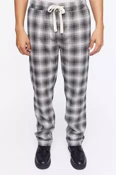 Клетчатые джоггеры на шнурке Forever 21, белый