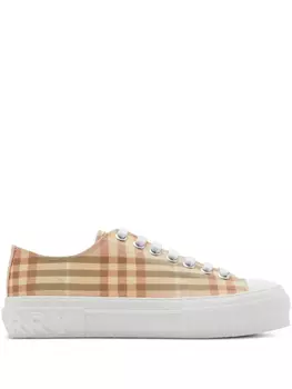 Клетчатые кроссовки Burberry, коричневый