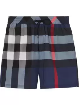 Клетчатые плавки-шорты с кулиской BURBERRY, синий