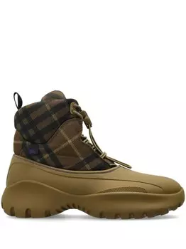 Клетчатые сапоги Burberry, зеленый