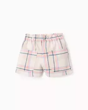 Клетчатые шорты для девочки Zippy, бежевый