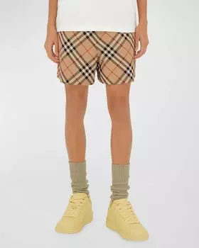 Клетчатые шорты EKD со шнурком Burberry, цвет Sand Ip Check