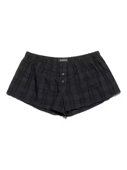 Клетчатые шорты с застежкой на пуговицы спереди Mainless, синий