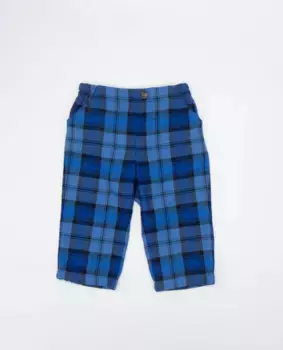Клетчатые штаны для мальчика с карманами Fina Ejerique, синий