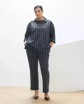 Клетчатые трикотажные леггинсы Couchel, синий