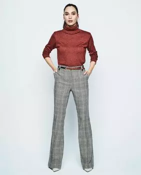 Клетчатые женские расклешенные брюки & Me Unlimited, коричневый