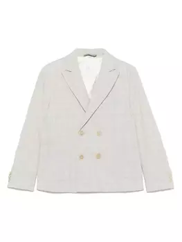 Клетчатый блейзер Eleventy Kids, серый