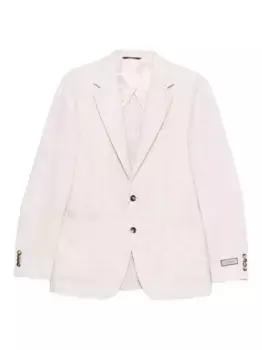 Клетчатый блейзер из льняной ткани Canali, розовый