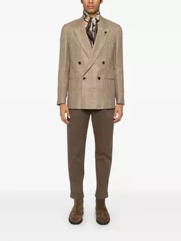 Клетчатый блейзер Lardini, коричневый