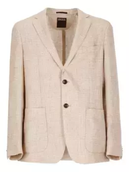 Клетчатый блейзер Zegna, нейтральный