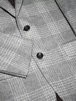 Клетчатый блейзер Zegna, серый