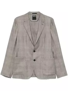 Клетчатый блейзер Zegna, серый
