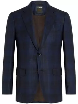 Клетчатый блейзер Zegna, синий