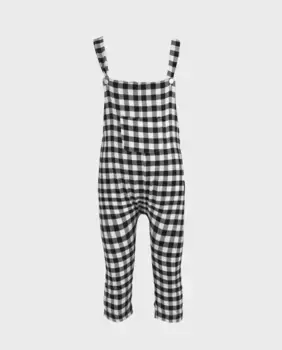 Клетчатый детский комбинезон с передним карманом La Ormiga, черный