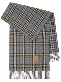 Клетчатый двусторонний шарф Burberry, серый
