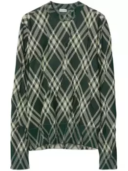 Клетчатый джемпер с жатым эффектом BURBERRY, зеленый