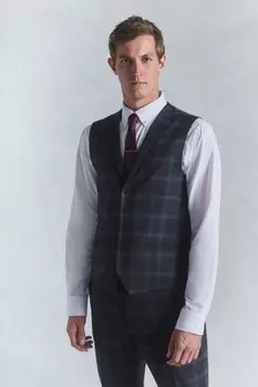 Клетчатый фланелевой жилет Next, синий