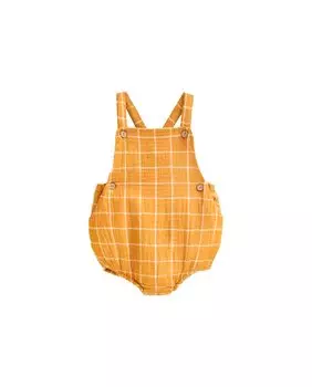 Клетчатый комбинезон для мальчика Dadati, горчичный