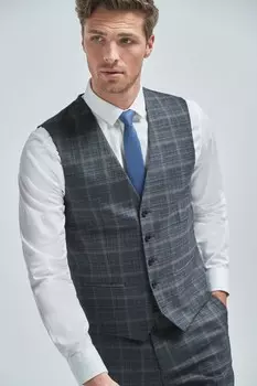 Жилет в клетку Next, синий