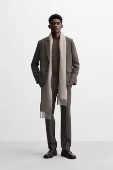Клетчатый костюмный пиджак ZARA, коричневый
