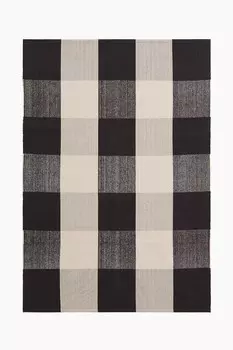 Клетчатый ковер плоского плетения H&M, 140x200 см, бежевый
