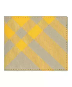 Клетчатый кожаный кошелек Burberry, бежевый