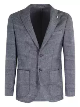 Клетчатый однобортный пиджак l.b.m., синий