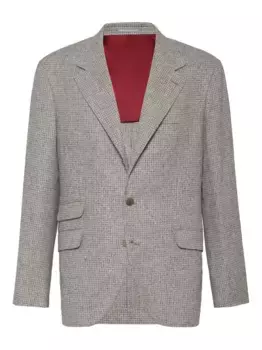 Клетчатый пиджак Brunello Cucinelli, нейтральный