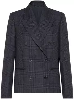 Клетчатый пиджак Brunello Cucinelli, серый