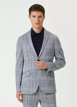 Клетчатый пиджак Etro, синий