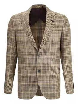 Клетчатый пиджак на двух пуговицах Lardini, нейтральный