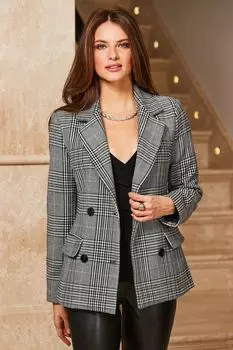 Клетчатый пиджак Sosandar, черный