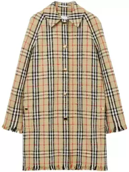 Клетчатый плащ из букле BURBERRY, нейтральный