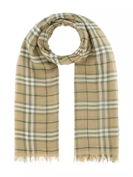 Клетчатый шарф Burberry, нейтральный