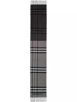 Клетчатый шарф BURBERRY, серый