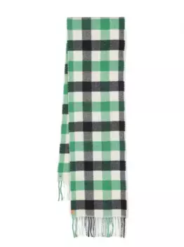 Клетчатый шарф из смесовой шерсти Woolrich Kids, зеленый